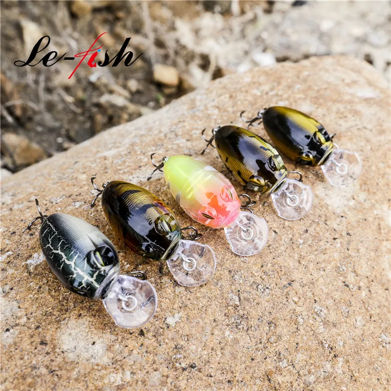 Le-fish-señuelo de pesca de alta calidad, cebos flotantes de manivela, diseño japonés, 43mm, 8,8g - imagen 4