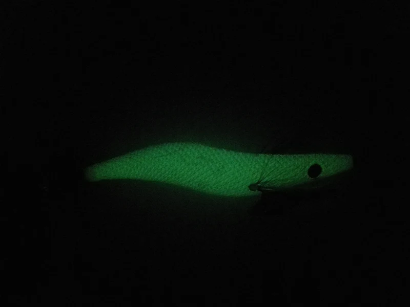 Nuevo Señuelo de pesca de camarones de madera, 4 Uds., plantillas luminosas de calamar, 10cm, 11g, señuelos de pulpo, gancho para paraguas, blanco, negro, rojo y verde - imagen 4