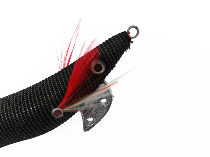 Nuevo Señuelo de pesca de camarones de madera, 4 Uds., plantillas luminosas de calamar, 10cm, 11g, señuelos de pulpo, gancho para paraguas, blanco, negro, rojo y verde - imagen 3