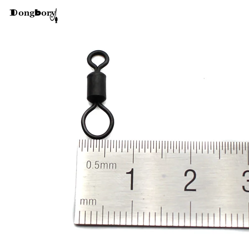 Heli-eslabones giratorios de ojo grande para pesca de carpa, Clips de plomo de seguridad, giratorios para helicóptero, tamaño 8, 100 piezas - imagen 3