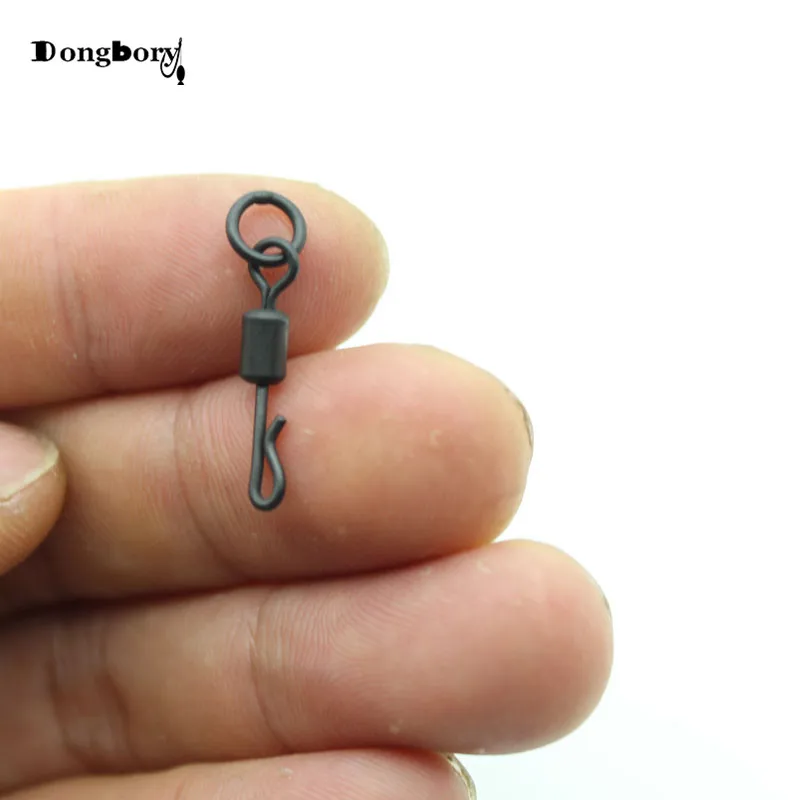 Anillo flexible de cambio rápido, accesorios de pesca de carpa, broche oscilante con anillo sólido, giratorio QC utilizado con clips de plomo, tamaño 8, 50 Uds. - imagen 4