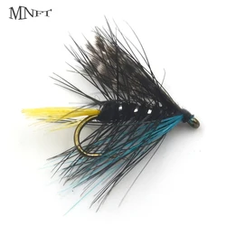 MNFT Moscas ninfa azul y negra para pesca de lubina – anzuelo seco