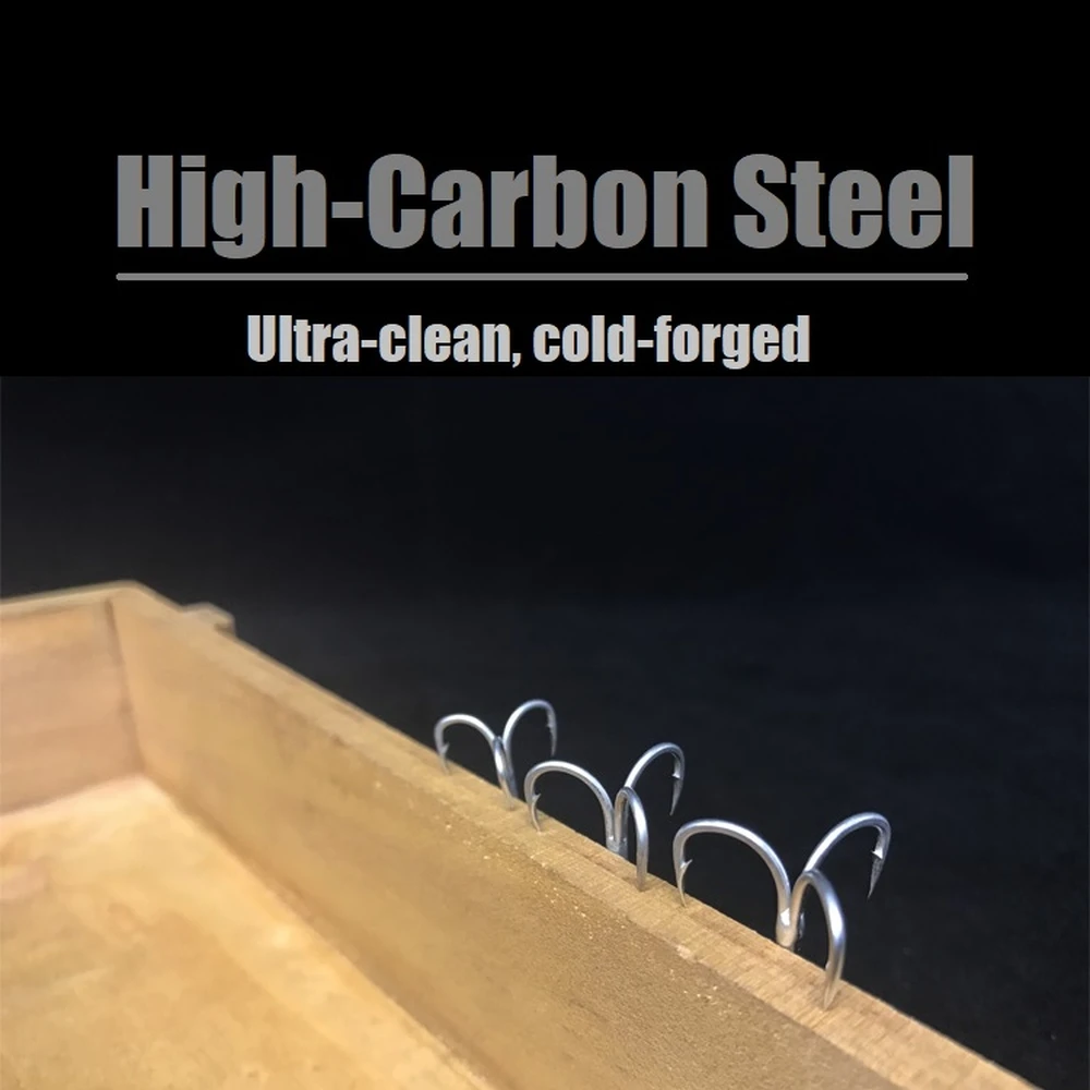 30 anzuelos por paquete, hoja de corte curvada redonda de níquel negro forjado, anzuelos de pesca triples de alta calidad, aparejos de pesca FH31HP30 - imagen 5