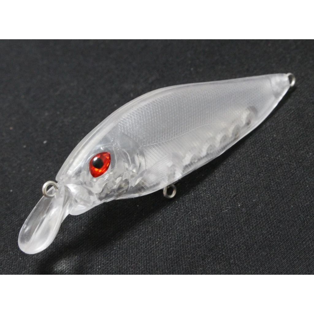 WLure-señuelo de pesca en blanco con forma de cuerpo plano, cebo Crankbait sin pintar con ojos, fundición larga, 10 por lote, UPC735 - imagen 4