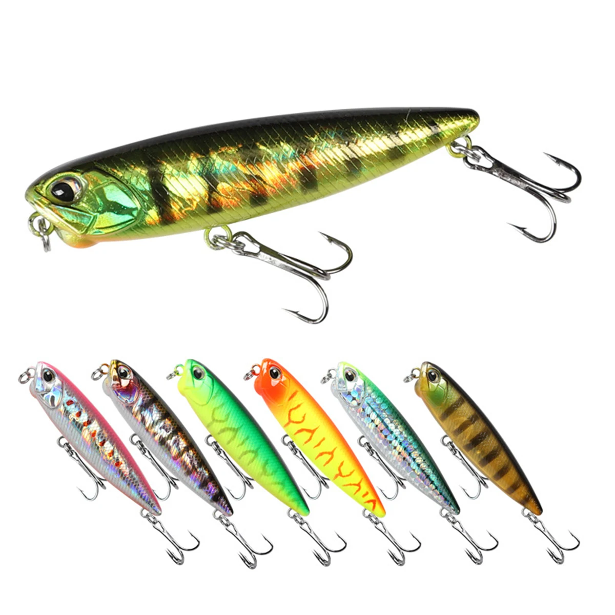 Señuelo de pesca Wobbler de lápiz, 6,5 cm, 5,5g, poco profundo, flotante, realiscil65, Jerkbait, Zigzag, Swimbait, cebo Artificial para lubina - imagen 4