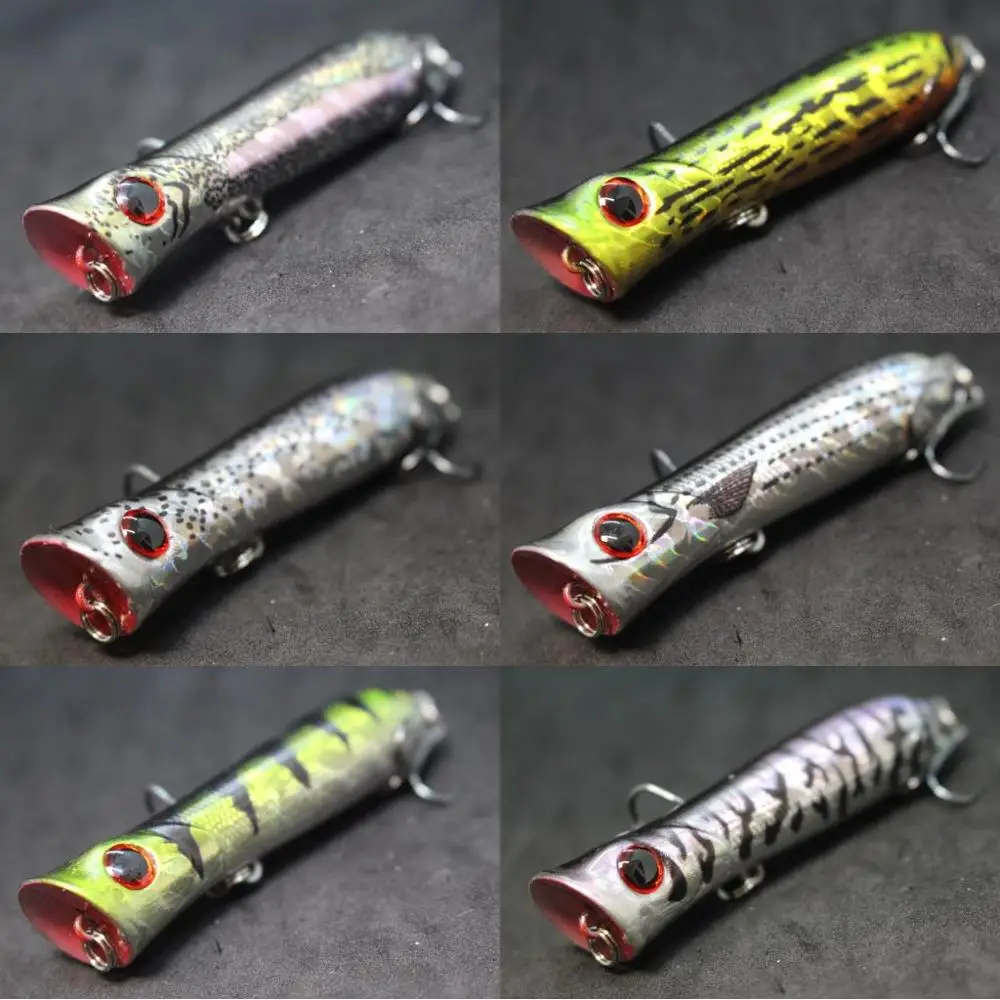 WLure-señuelo de pesca Topwater Popper, 8cm, 12g, Crankbait, carpa, Mosca, agua dulce, cebo de insectos de mar, señuelo falso, pesca de hielo, T683 - imagen 4