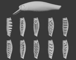 Plantilla 3D de plástico duro wLure para cebos en blanco de señuelo de pesca Jerkbait Minnow UPM606