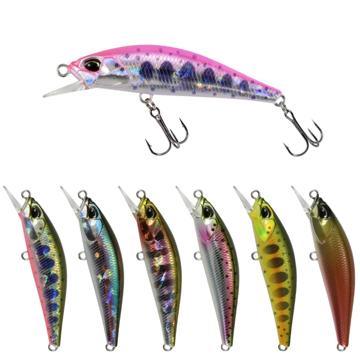 Señuelo de pesca de 5cm y 4g, cebo duro Artificial, que se hunde Wobbler Minnow, curricán, Jerkbait, Swimbait, Arroyo, trucha, cebo de lubina