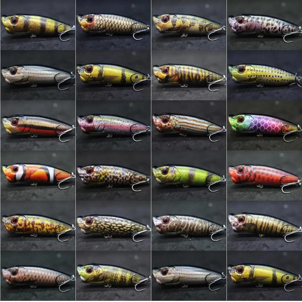 WLure-señuelo de pesca Popper Topwater, cebo duro de 7cm, 12,3g, sonajero fuerte, salpicaduras de agua, señuelo realista para pesca de lubina HT605 - imagen 2