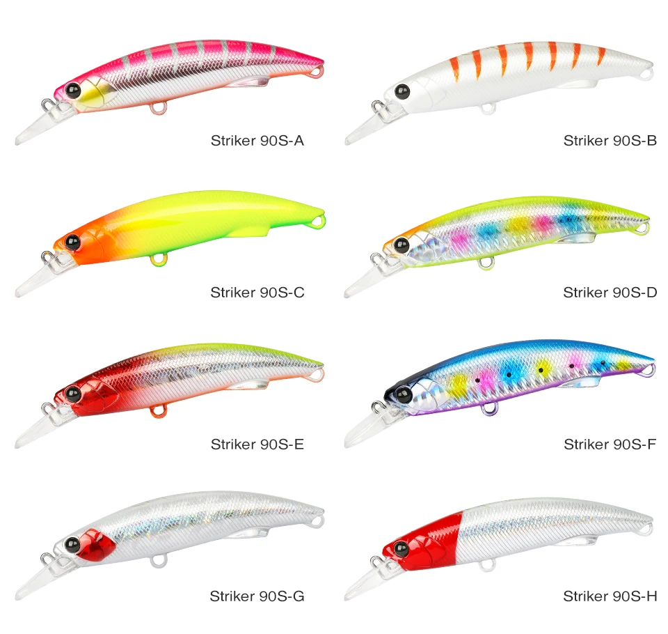 señuelos de pesca de diferentes colores