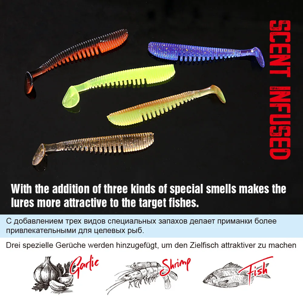 FSTK LEURRE SHAD Awaruna Cebos blandos 0.7g 5cm Cebos artificiales Señuelos blandos de silicona para carpa  cebos blandos - imagen 4