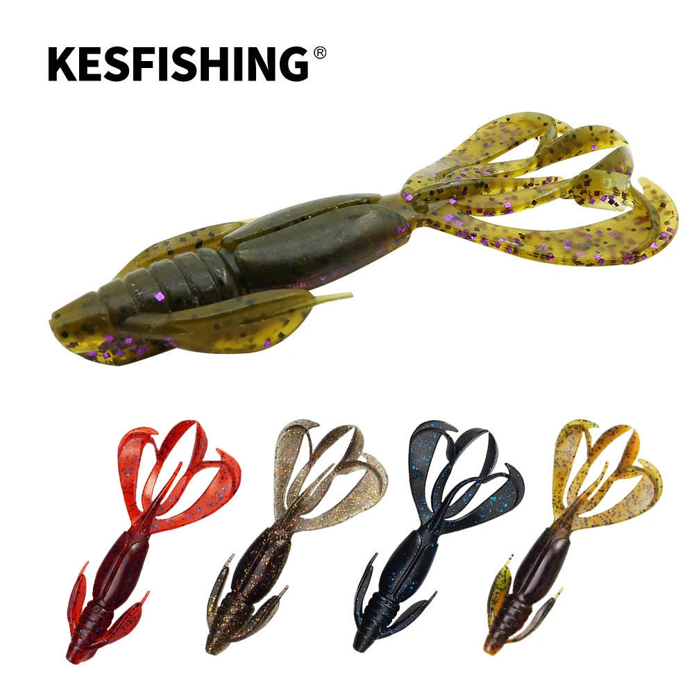 Señuelos de pesca KESFISHIN, cebo de silicona suave, Flapper loco, 110mm, 11,5g, 5 uds., tentáculos, Lucio, Wobblers de pesca para pesca