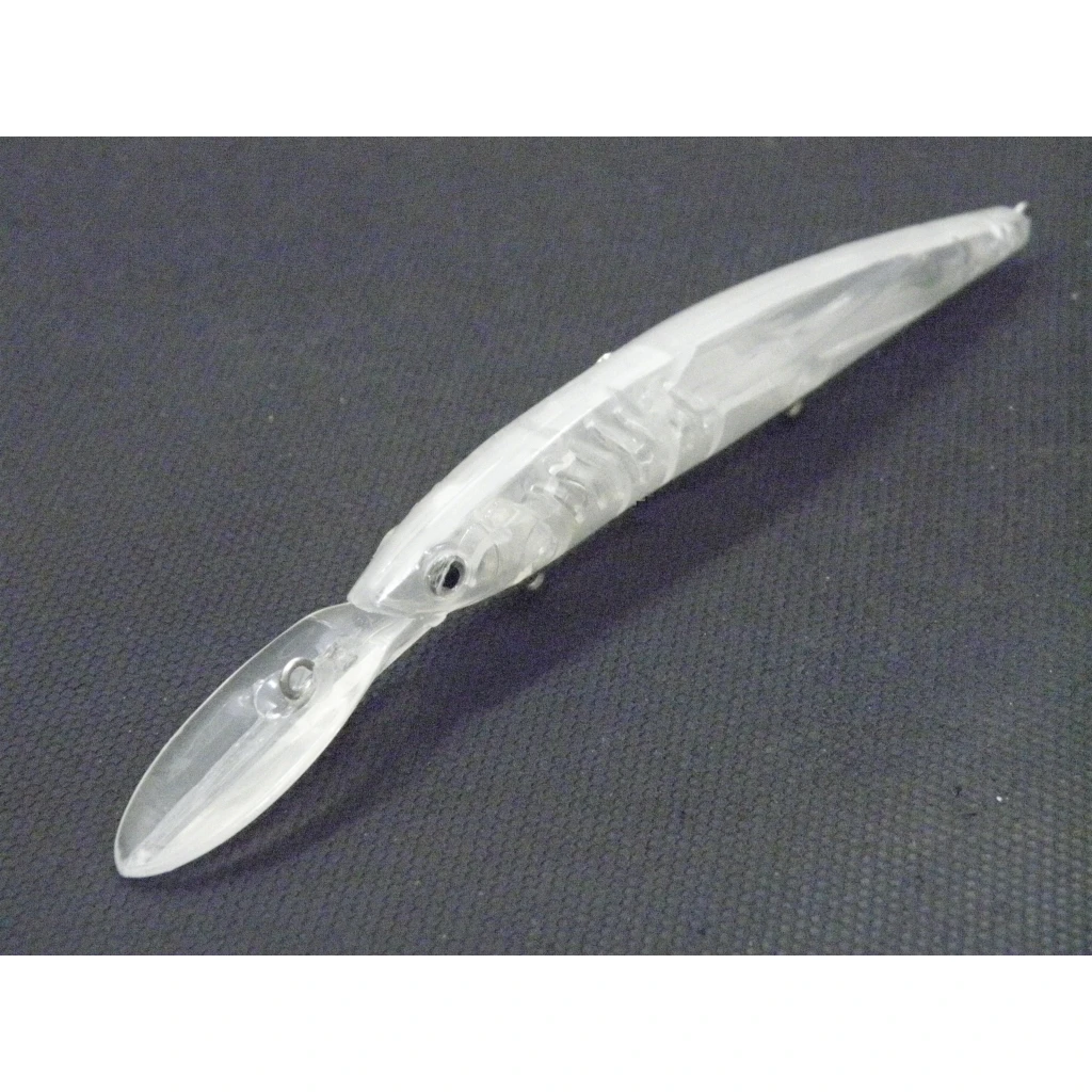 WLure-señuelo largo y delgado de diseño de enmalle abierto, 10,8 cm, Cuerpo en blanco, 10 por juego con ojos aleatorios, señuelo de pesca sin pintar, UPM650 - imagen 2