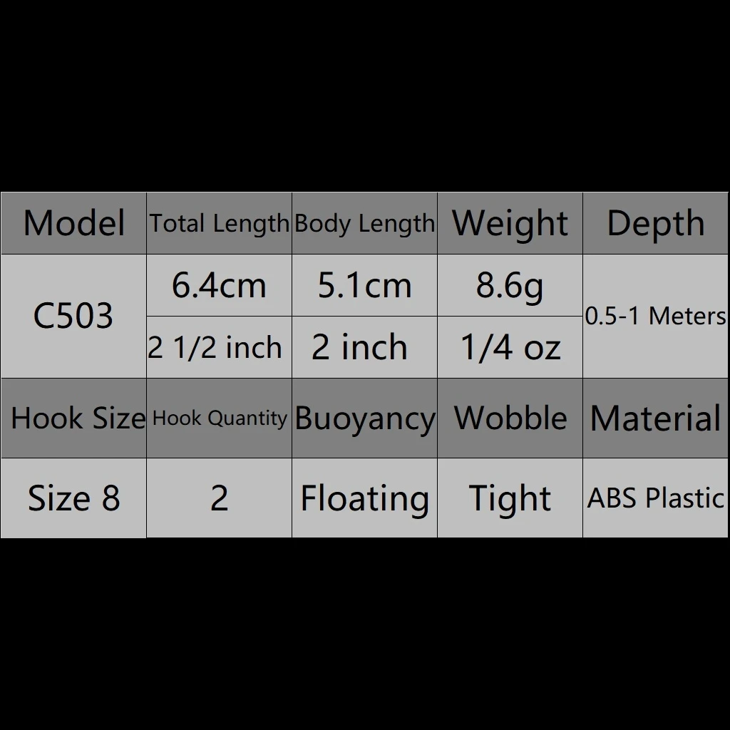 WLure Señuelos de Pesca 6,4 cm 8,6g Crankbait Wobbler cebo duro Lucio pesca carpa cebo Artificial 2023 colores señuelo falso C503 - imagen 5