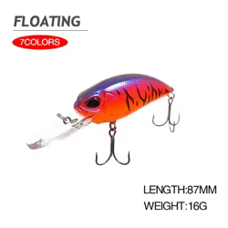 Señuelo de pesca Crankbait Wobbler de 8,7 cm y 16g, cebo duro Artificial para pesca en el mar, buceo profundo, ruido, curricán, Swimbait, Jerkbait