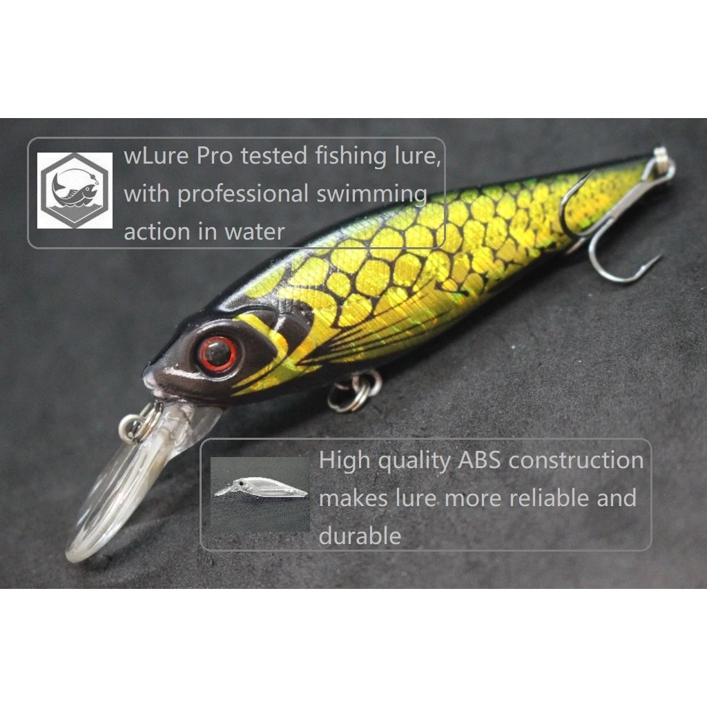 WLure Jerkbait señuelo de pesca 13g 9,5 cm hundimiento Crankbait apretado Wobbling con fundición larga C723 - imagen 4