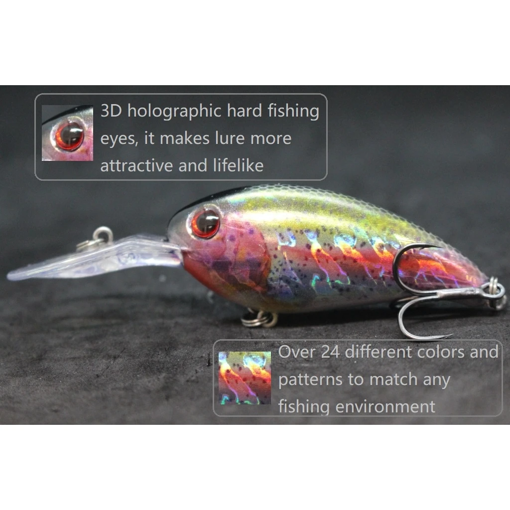 WLure-señuelo de pesca duro Wobbler, anzuelo de 14,2g y 10,2 cm, Crankbait, Jerkbait, pintura de piel real, de calidad flotante lenta, HC55 - imagen 3