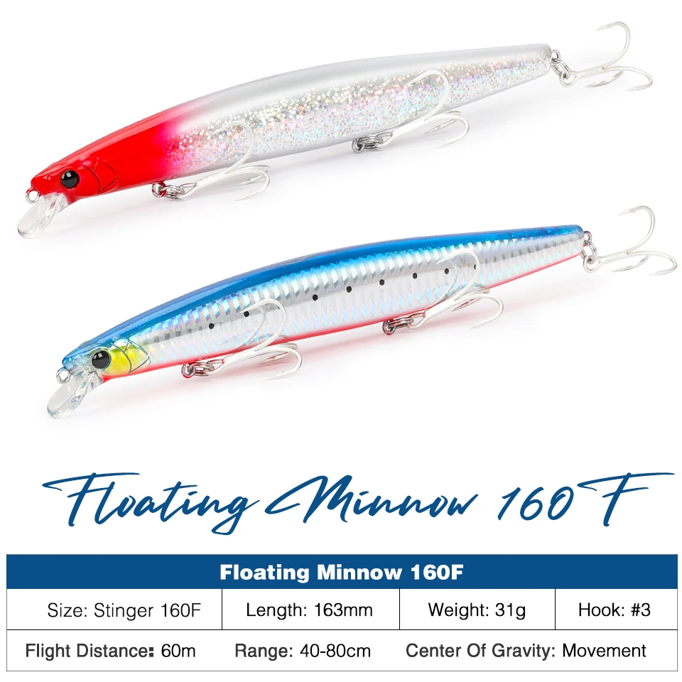 Tsuringa Stinger 160F Minnow – Señuelo flotante 163mm 31g agua salada - imagen 2