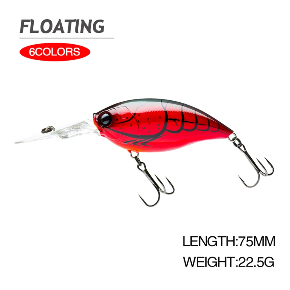 Señuelo de pesca duro Artificial, cebo Crankbait Wobbler de 7,5 cm y 22,5g, largo, flotante, para buceo profundo y pesca en el océano - imagen 4