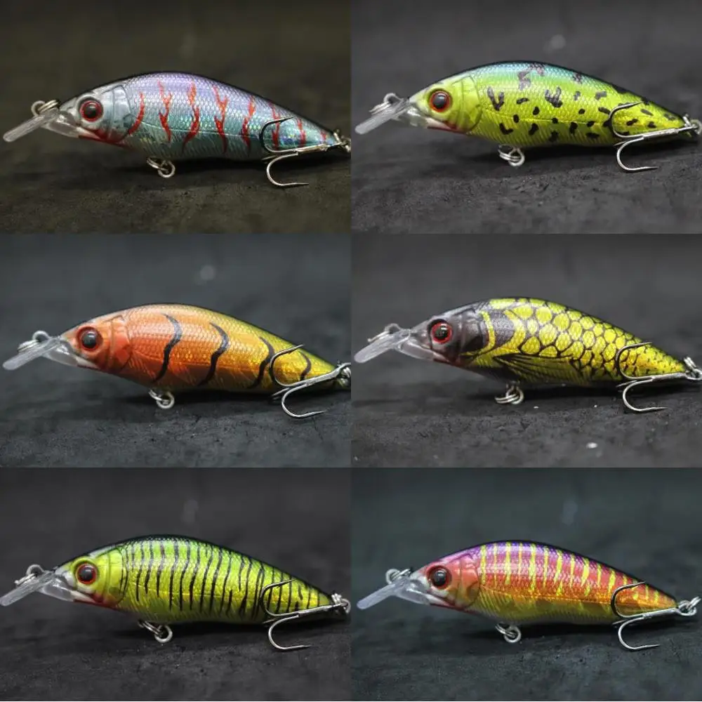 WLure-señuelo de pesca Crankbait, 8,1 cm, 7,1g de ancho, acción de natación, cuerpo corto #6, gancho, cebo de insectos, agua dulce, ojos duros 3D, M583
