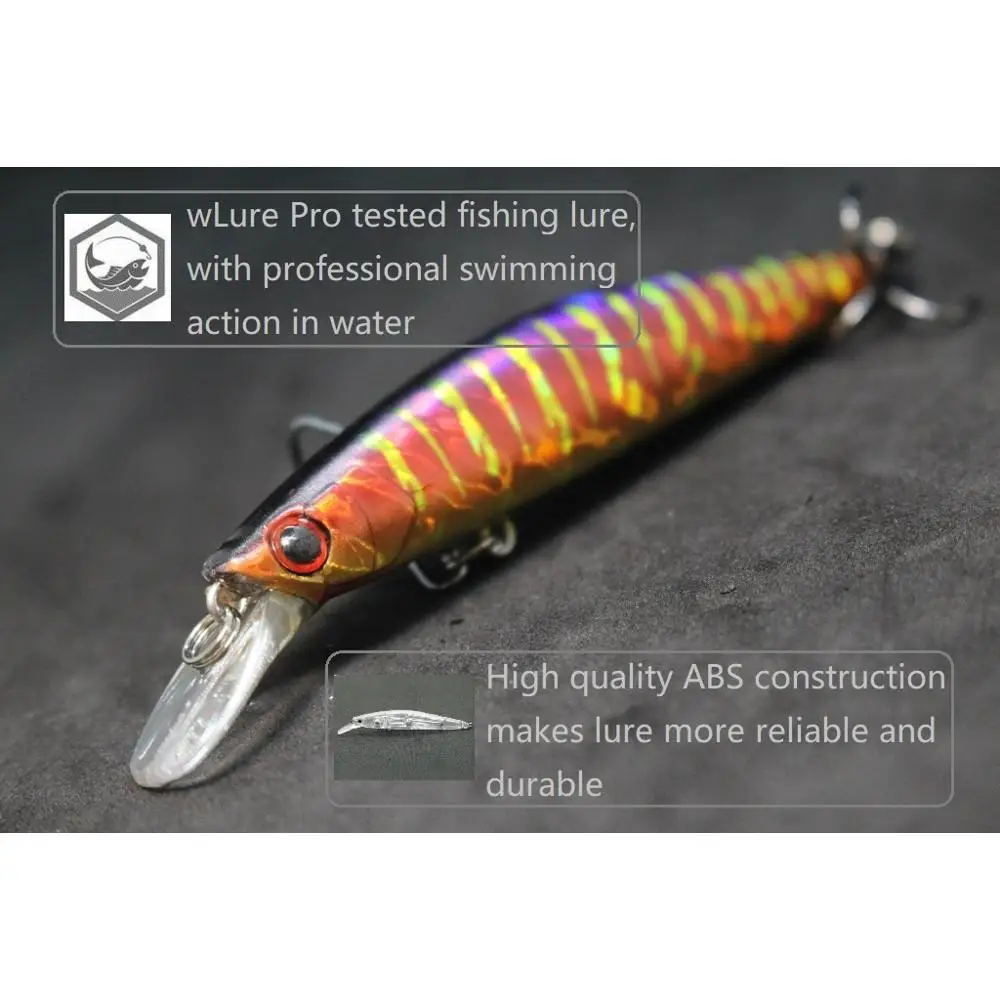 WLure-Señuelos de Pesca Jerkbait, 13,5g, 11,4 cm, transferencia de peso para lanzamiento de larga distancia, Twitch 2 #4, gancho triple M673 - imagen 4