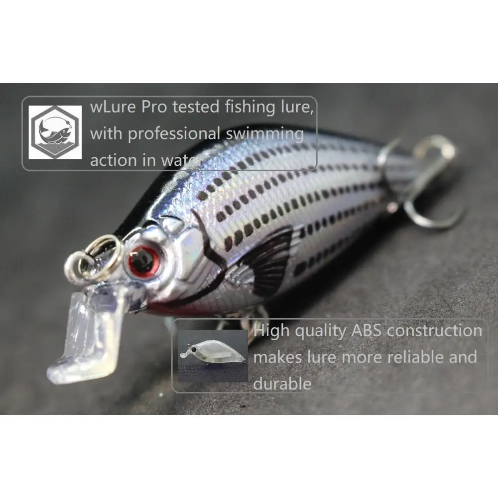 WLure Señuelos de Pesca 6,4 cm 8,6g Crankbait Wobbler cebo duro Lucio pesca carpa cebo Artificial 2023 colores señuelo falso C503 - imagen 3