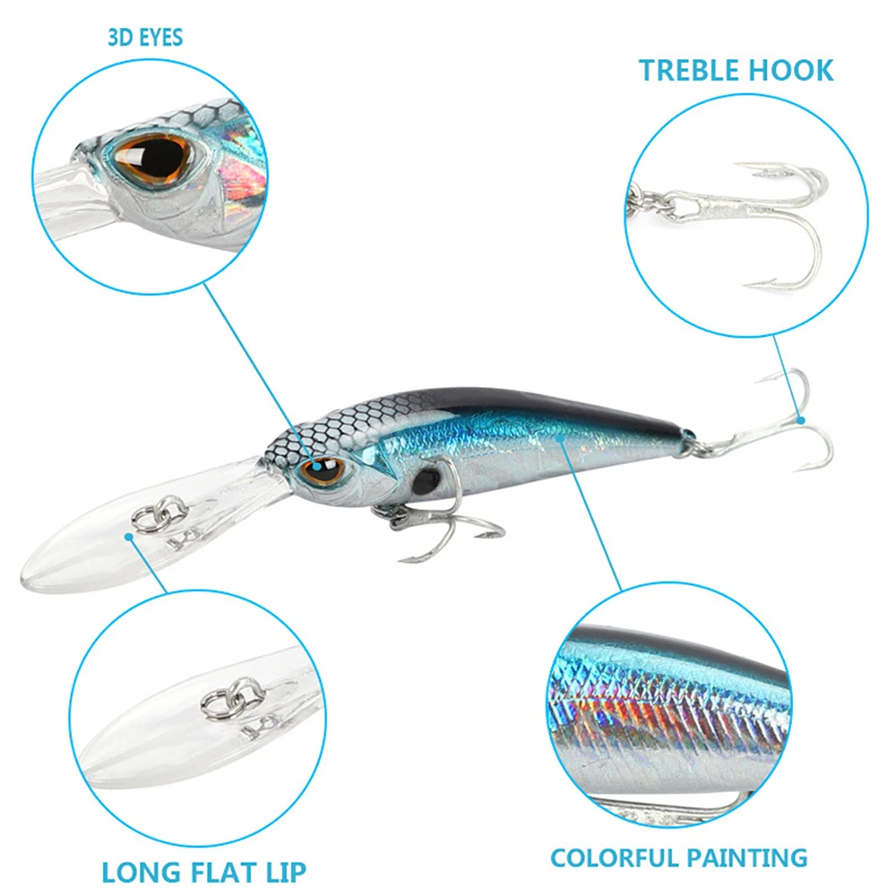 Señuelo de pesca de 9,3 cm y 5,6g, cebo duro Artificial para pececillos, Wobbler, labio largo, buceo profundo, suspensión Jerkbait - imagen 4