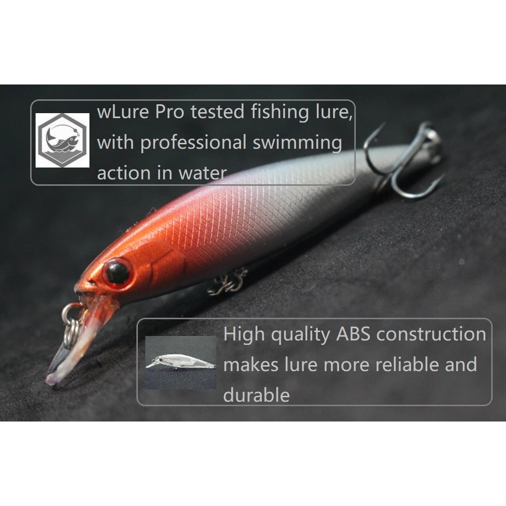 WLure-señuelo de pesca Jerkbait, 6g, 7,5 cm, pececillo hundido pequeño, carpa, uso en agua dulce, oscilación apretada, fundición larga, M762 - imagen 4