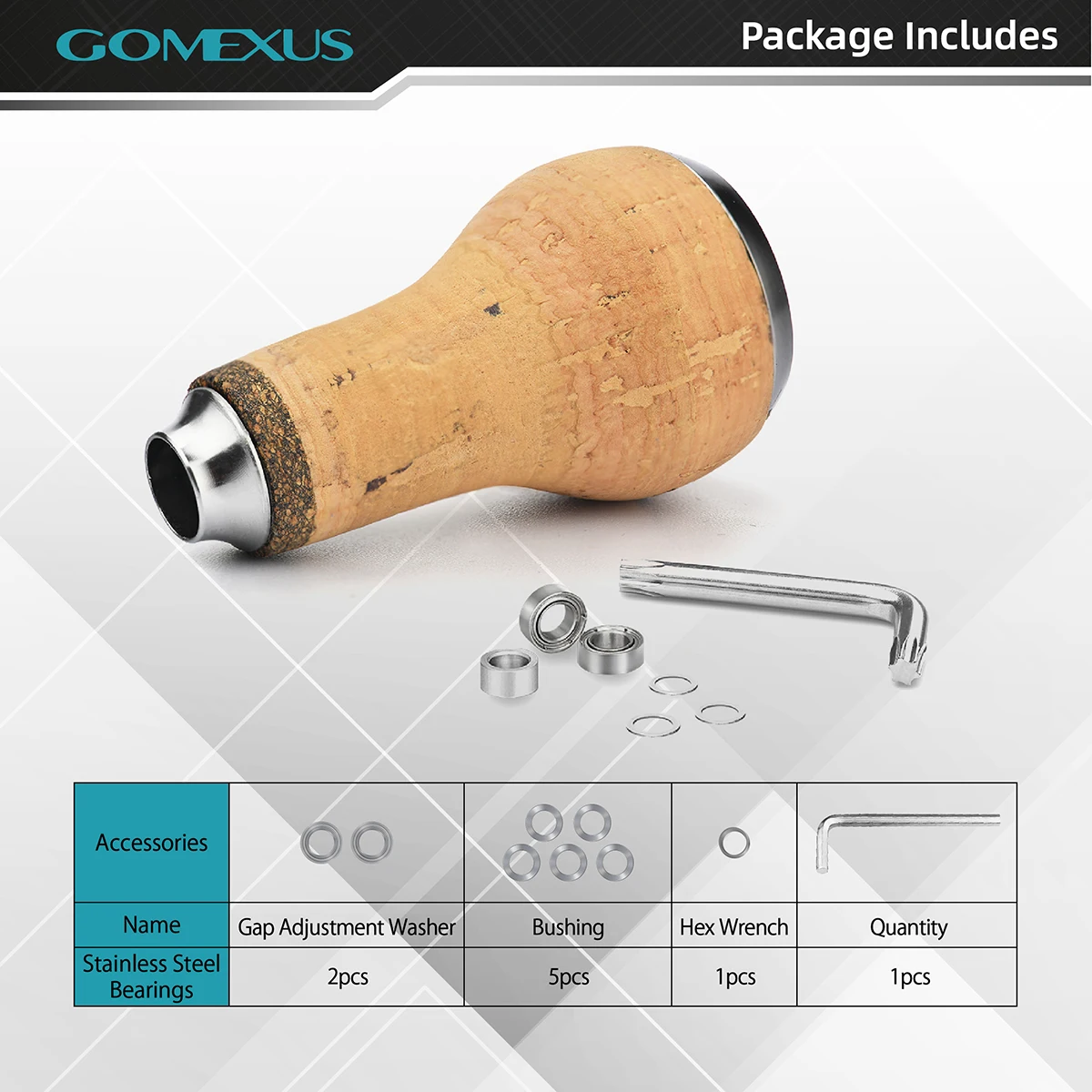 Gomexus, perilla de carrete de pesca de corcho, 27mm, pesca de lubina para Shimano Stradic CI4 Stella Curado Daiwa Exist Tatula, mango de carrete CA27 - imagen 5