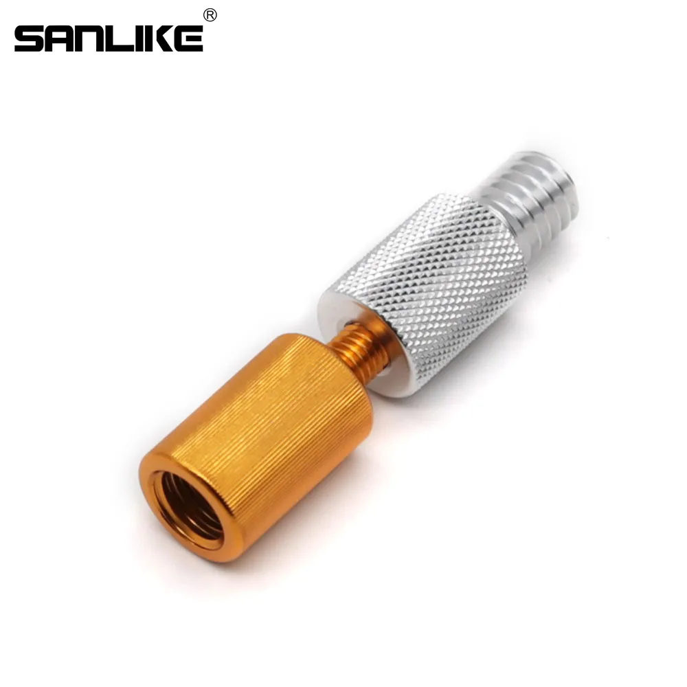 SANLIKE adaptador de cabeza de red de aterrizaje conector de junta plegable dorado 1 Uds M8 a M12 o M12 a M8 accesorios de pesca de aleación de aluminio