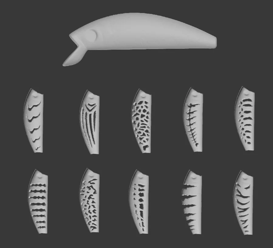 WLure plantilla 3D de plástico duro para hundir Jerkbait, señuelo de pesca UPM219