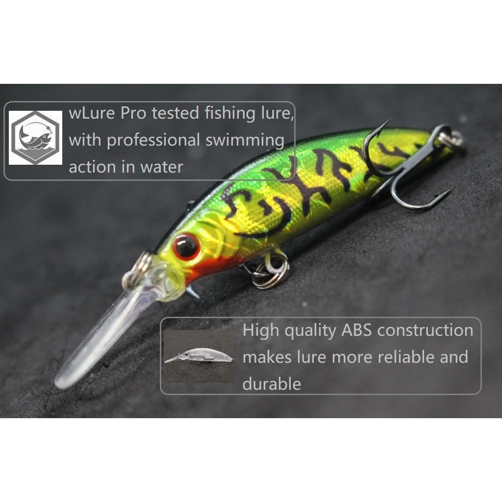 WLure Jerkbait-Señuelos de Pesca pequeños, señuelo de fundición Crankbait de 6g con ganchos de calidad, buceo profundo, hundimiento, M823 - imagen 4