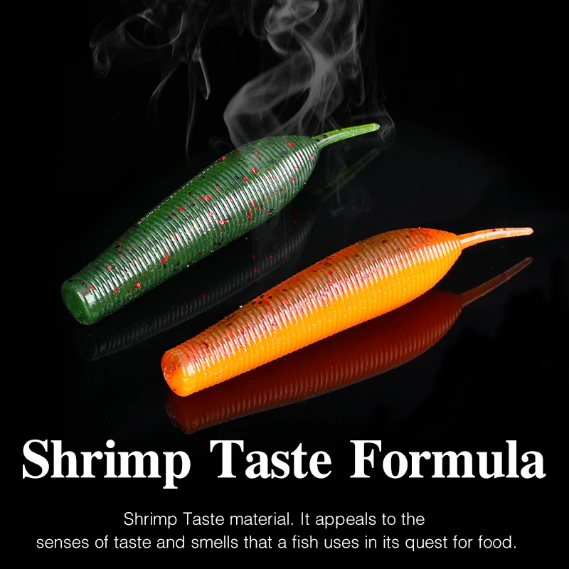 TSURINOYA-Cebo blando de lubina de 96,5mm, señuelo de pesca impregnado de mucha sal, aparejo sin plomo, anzuelos para pesca con gusano de silicona de fundición larga - imagen 4