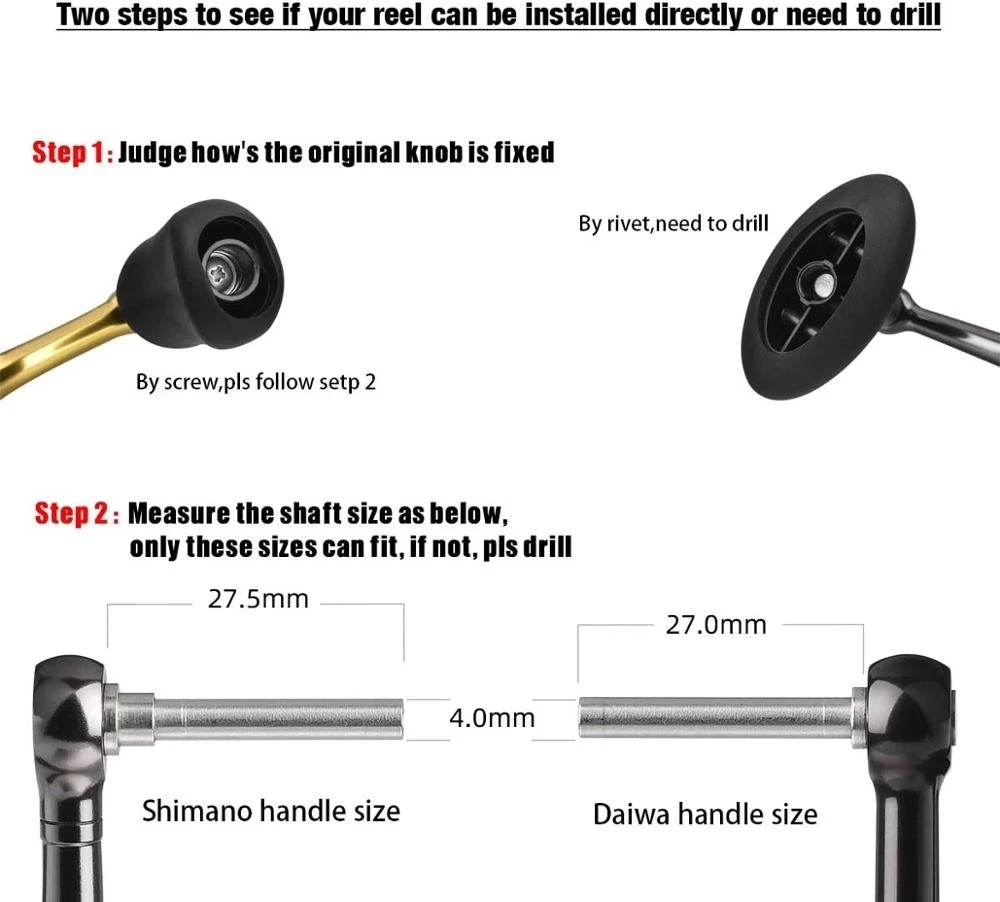 Gomexus, nuevo carrete de pesca de corcho, perilla de mango de 27mm para pesca de lubina para Shimano Stradic CI4 Stella Daiwa, mango de carrete A27 - imagen 5