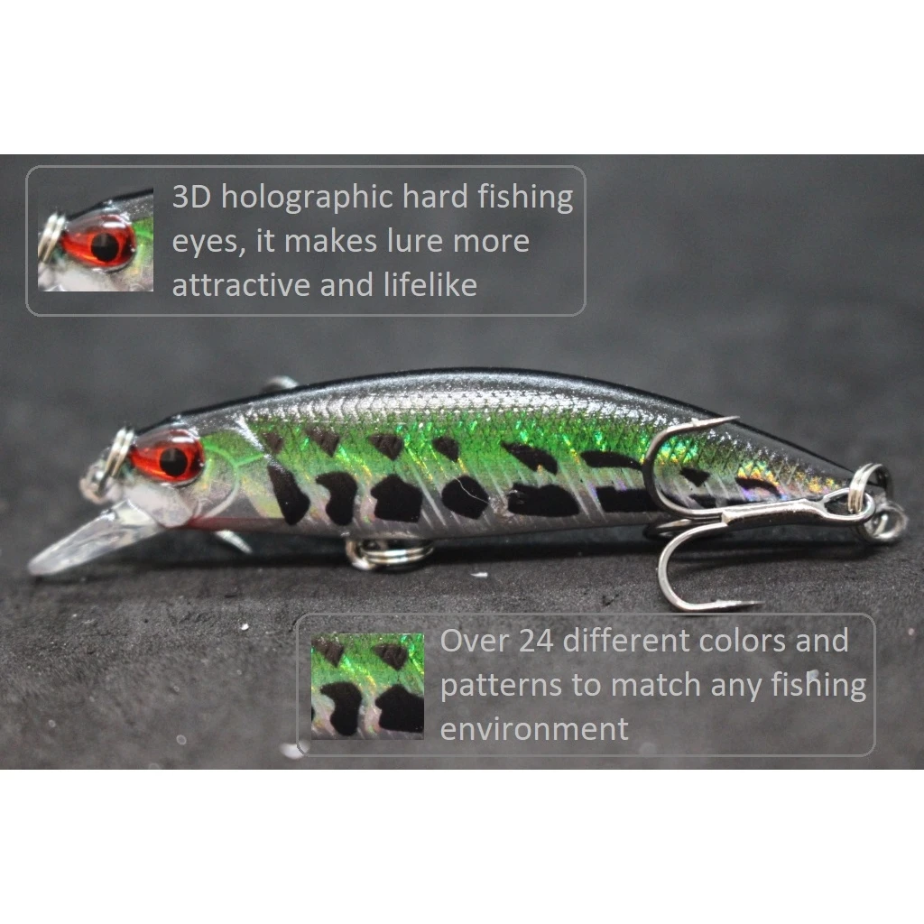WLure Minnow Señuelo de pesca 5g 6cm Jerkbait de hundimiento lento fundición larga varios colores pequeño M777 - imagen 2