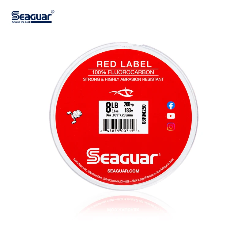 SEAGUAR-línea de pesca Original, etiqueta roja, 6LB-12LB, 100% líneas de pesca de fluorocarbono - imagen 5