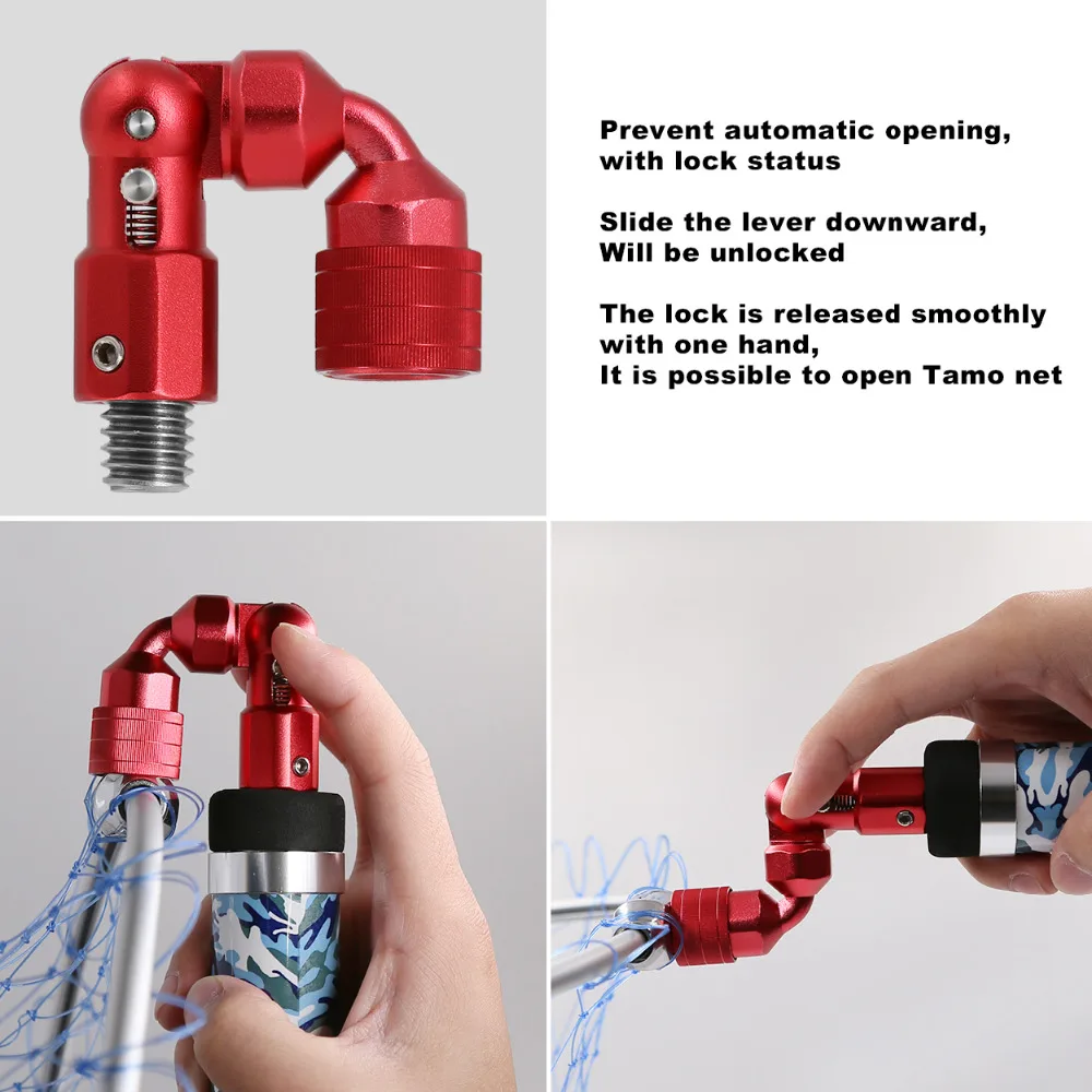 SANLIKE-Junta plegable de 1/2 pulgadas, conector de liberación rápida de cabeza estándar para pesca, adaptador de aleación de aluminio con cabezal de red de aterrizaje - imagen 4