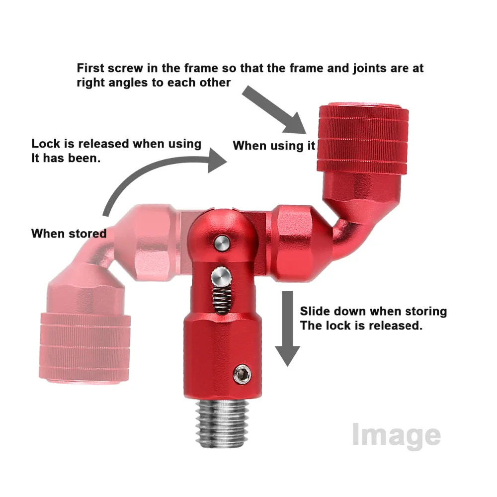 SANLIKE-Junta plegable de 1/2 pulgadas, conector de liberación rápida de cabeza estándar para pesca, adaptador de aleación de aluminio con cabezal de red de aterrizaje - imagen 3