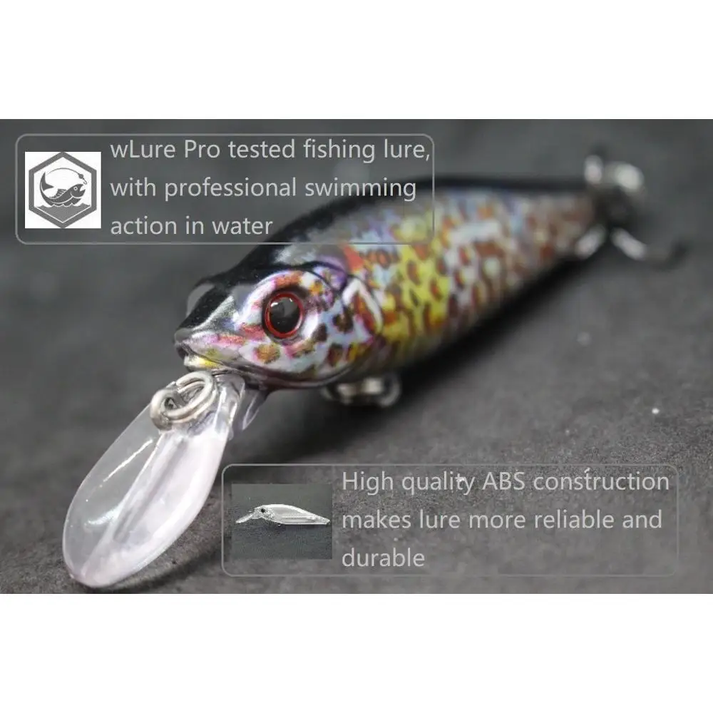 WLure-señuelos de pesca Crankbait, 13g, 9,5 cm, buzo poco profundo, 1,5 metros, Wobbler, pintura de piel Real, patrón realista, flotante apretado HC723 - imagen 4