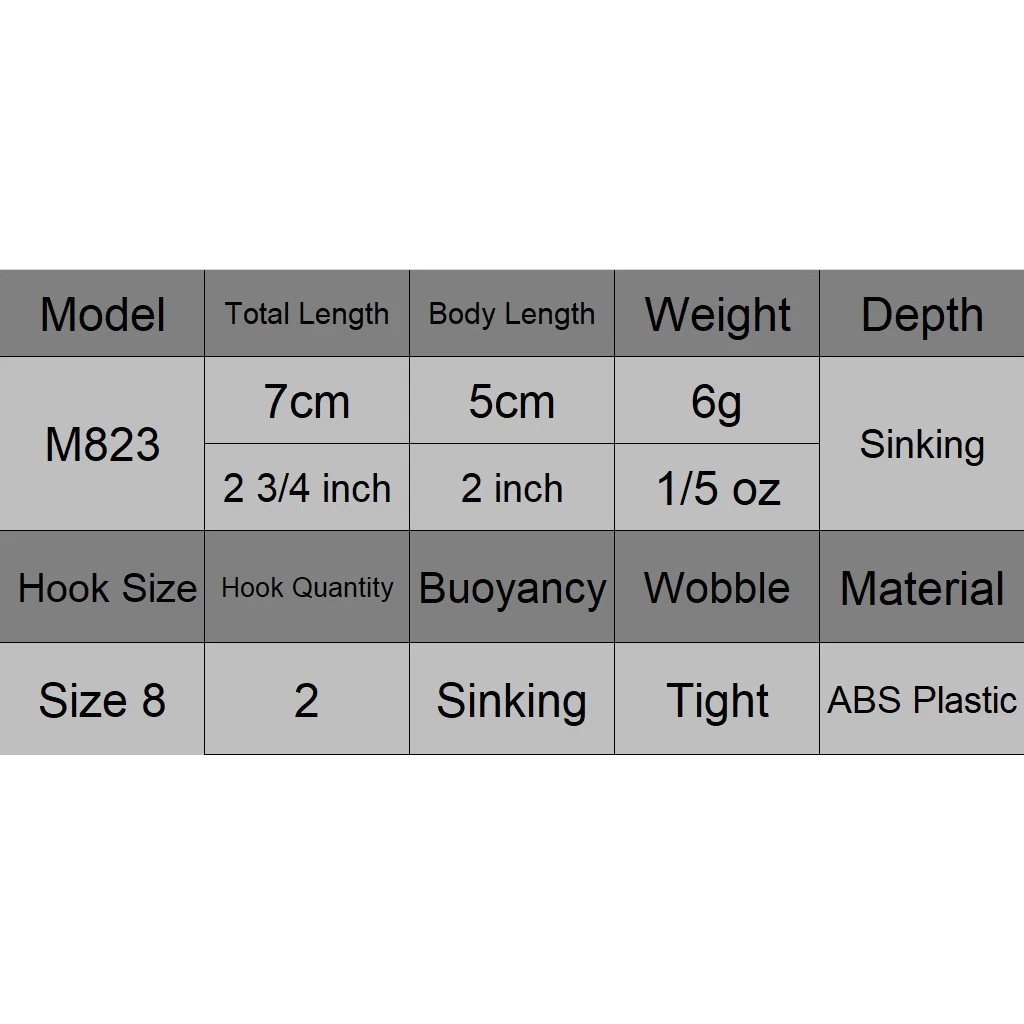 WLure Jerkbait-Señuelos de Pesca pequeños, señuelo de fundición Crankbait de 6g con ganchos de calidad, buceo profundo, hundimiento, M823 - imagen 5