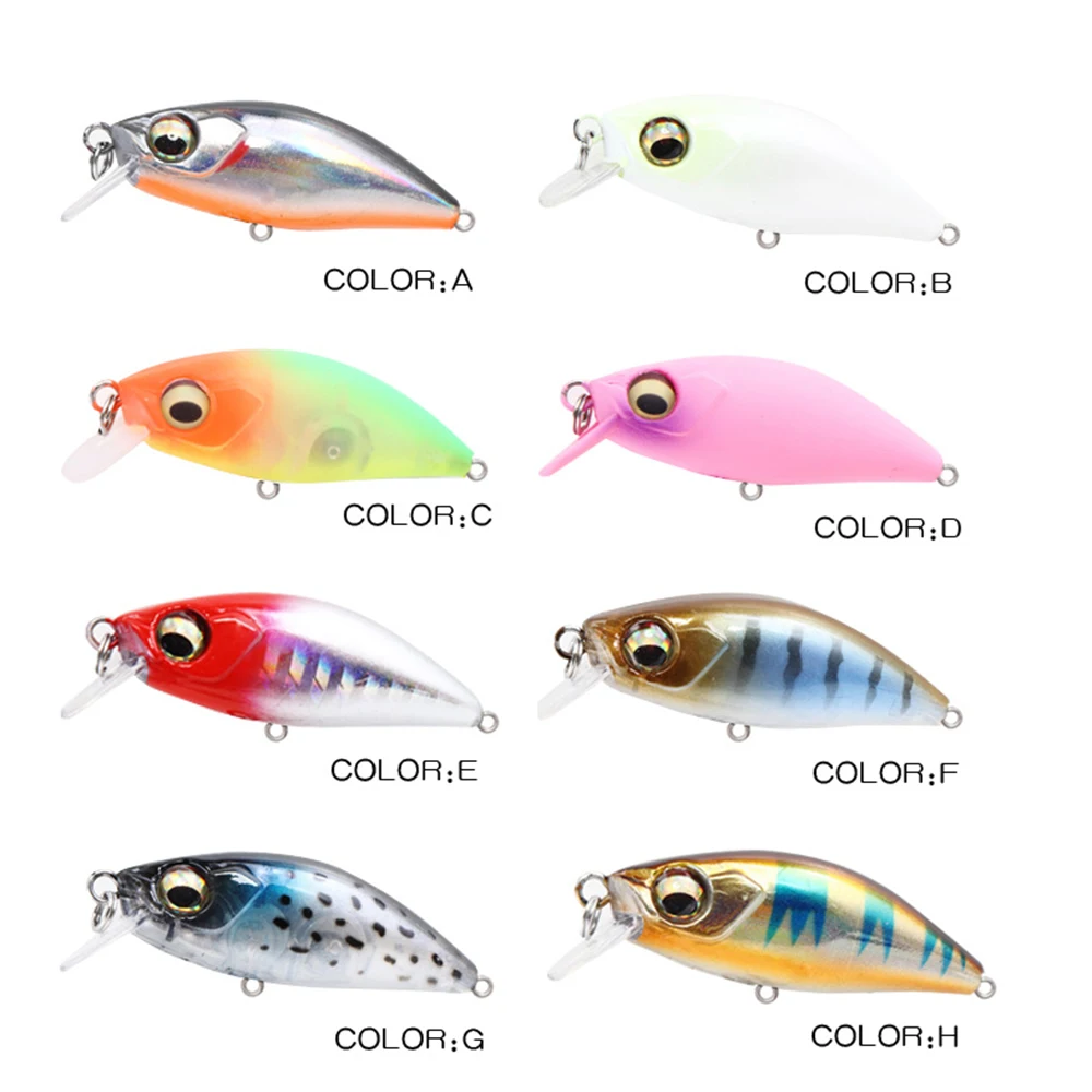 Señuelo de pesca de 5cm y 4,9g, Micro pececillo Wobbler, Beagle gordo, Jerkbait de hundimiento lento, cebo duro Artificial, cebo para lubina y trucha de agua dulce - imagen 4