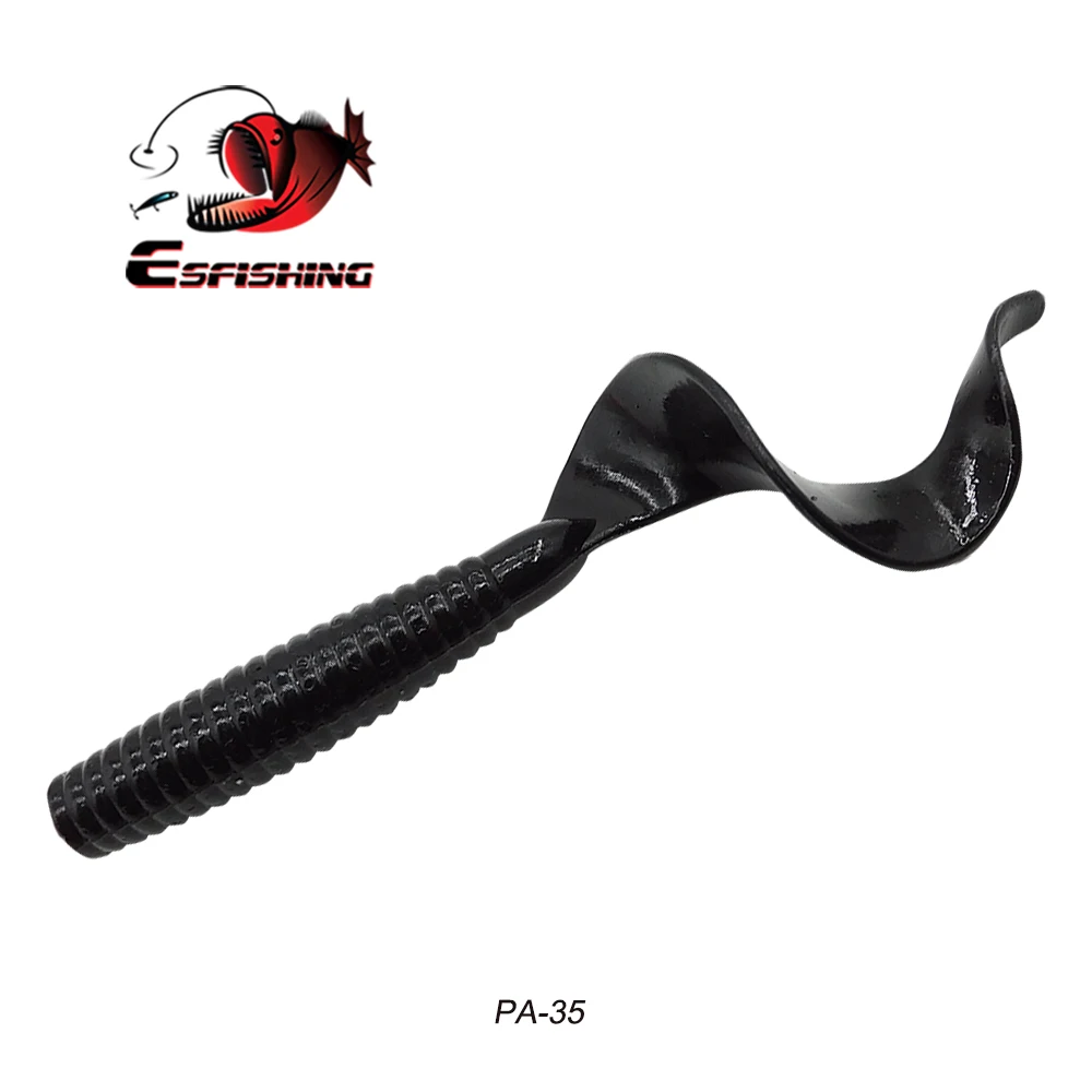 KESFISHING Sigle tail larva gusano 85mm CT90 Isca cebos artificiales de silicona suave para toda la pesca olor a pescado señuelo de pesca - imagen 3