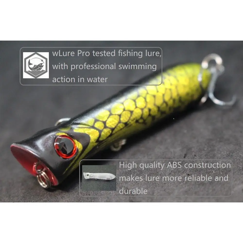 WLure-señuelo de pesca Topwater Popper, 8cm, 12g, Crankbait, carpa, Mosca, agua dulce, cebo de insectos de mar, señuelo falso, pesca de hielo, T683 - imagen 3