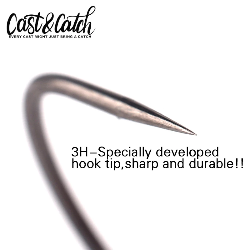 Cast & Catch Big Backstab Finesse Jig Head anzuelo de plomo Ned señuelo de pesca cebo suave anzuelo de púas anti-colgante - imagen 3