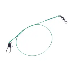 Línea de acero antimordida con accesorio giratorio y plomo líder