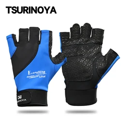 TSURINOYA Guantes de pesca medio dedo - verano, ligero y comodo