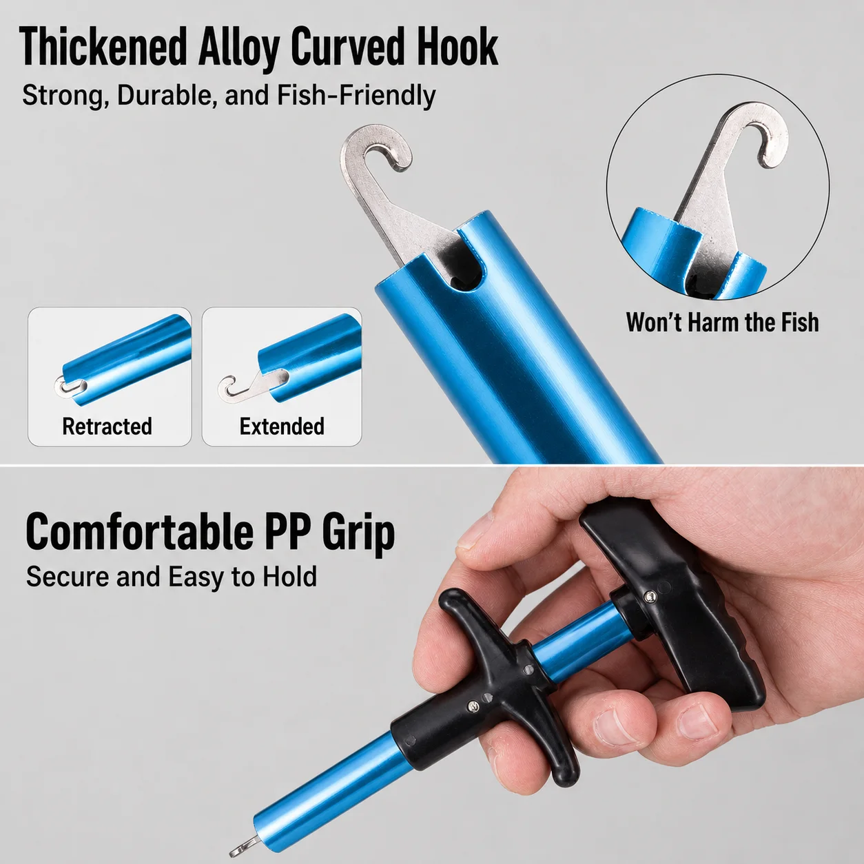 Alicates de pesca con pinza y extractor de anzuelos – Kit inoxidable - imagen 4