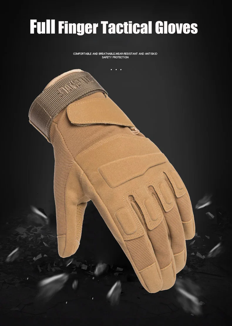 Guantes tácticos negro modo dedo completo