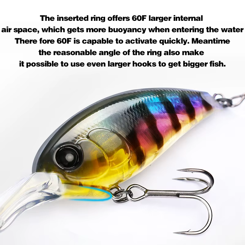 Tsurinoya Crankbait Chaser 60F Crazy Wobbler Señuelo Flotante - imagen 5