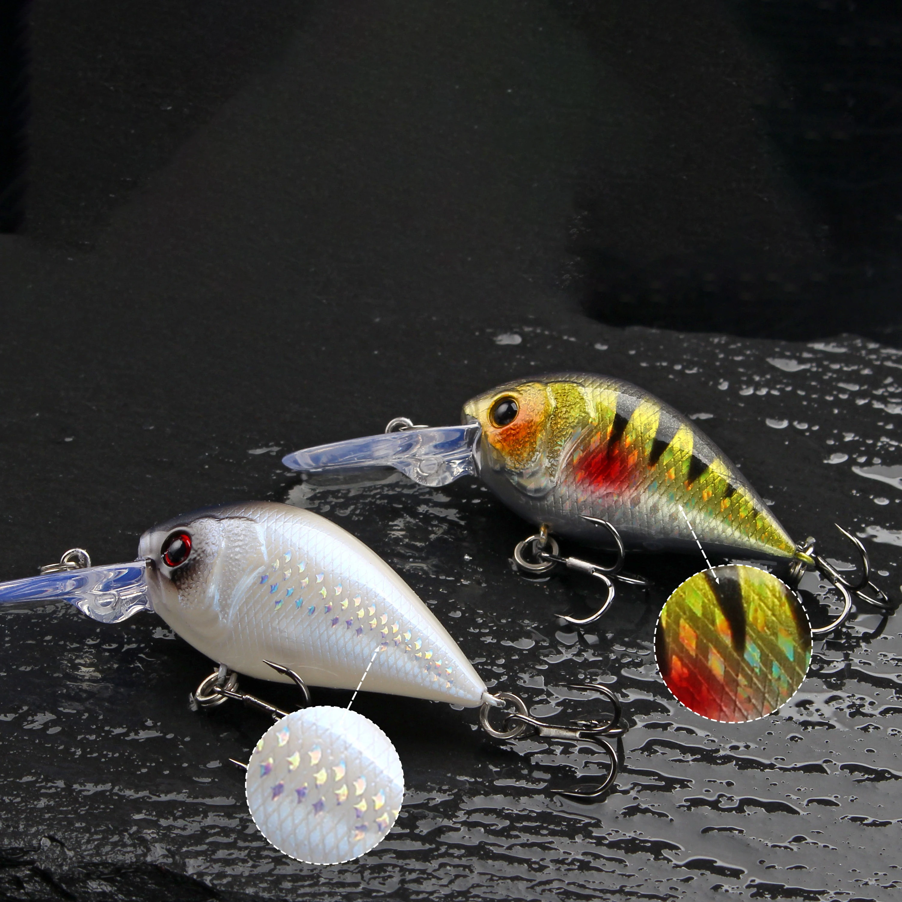 LETOYO Mini Crankbait UV Glow flotante – señuelo minnow para trucha - imagen 4